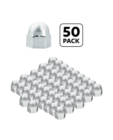 UP10026P50-3/8" X 5/8" Chrome Die-Cast Acorn Nut Cover (50 pcs/Bag)