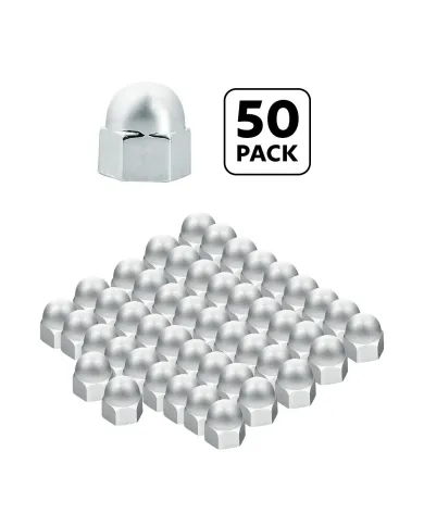 UP10026P50-3/8" X 5/8" Chrome Die-Cast Acorn Nut Cover (50 pcs/Bag)