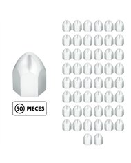 UP10062P50-1" X 1 5/8" Chrome Plastic Bullet Nut Cover - Push-On (50-Pack)