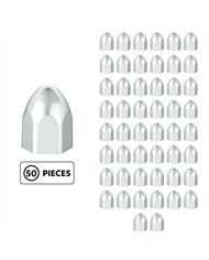 UP10066P50-1/2" X 15/16" Chrome Plastic Bullet Nut Cover - Push-On (50-Pack)