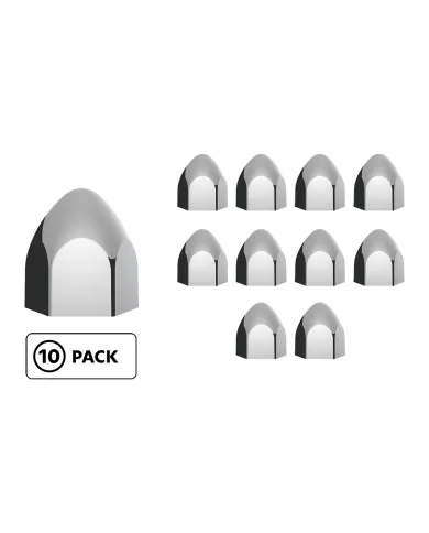 UP10069P-3/4" X 1 3/8" Chrome Plastic Bullet Nut Cover - Push-On (10-Pack)