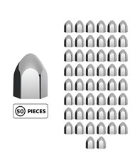 UP10076P50-15/16" x 1 5/8" Chrome Plastic Bullet Nut Covers - Push-On (50-Pack)