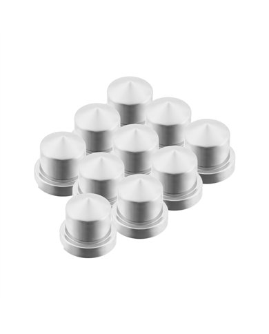 UP10078P-1/2" x 13/16" Chrome Plastic Pointed Nut Covers - Push-On (10-Pack)