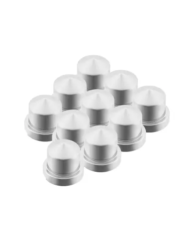 UP10078P-1/2" x 13/16" Chrome Plastic Pointed Nut Covers - Push-On (10-Pack)