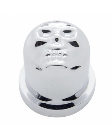 UP10573-7/16" X 3/4" Chrome Plastic Skull Nut Cover, Push-On Style (10-Pack)