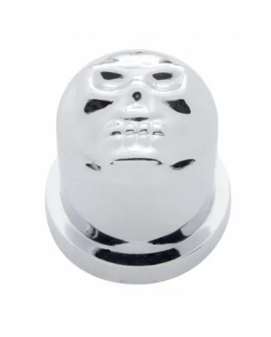 UP10573-7/16" X 3/4" Chrome Plastic Skull Nut Cover, Push-On Style (10-Pack)
