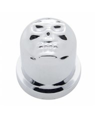 UP10573-7/16" X 3/4" Chrome Plastic Skull Nut Cover, Push-On Style (10-Pack)
