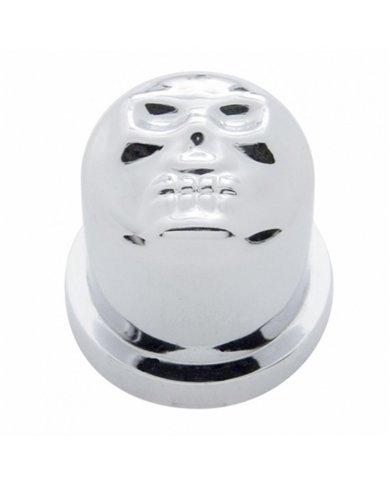 UP10573B-7/16" X 3/4" Chrome Plastic Skull Nut Cover, Push-On Style (Bulk)