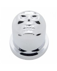 UP10573B-7/16" X 3/4" Chrome Plastic Skull Nut Cover, Push-On Style (Bulk)