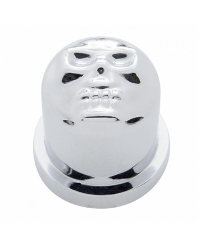 UP10575-9/16" X 1-1/4" Chrome Plastic Skull Nut Cover, Push-On Style (10-Pack)