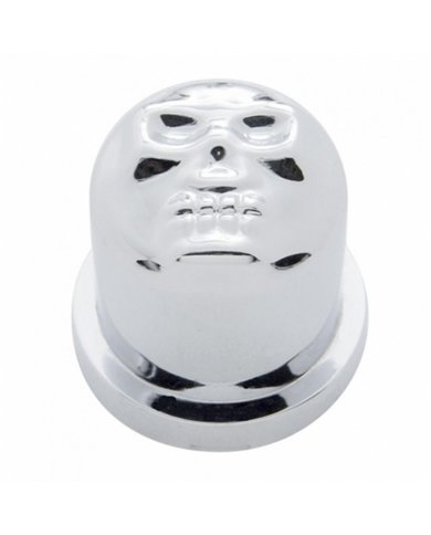 UP10576-5/8" X 1-1/4" Chrome Plastic Skull Nut Cover, Push-On Style (10-Pack)