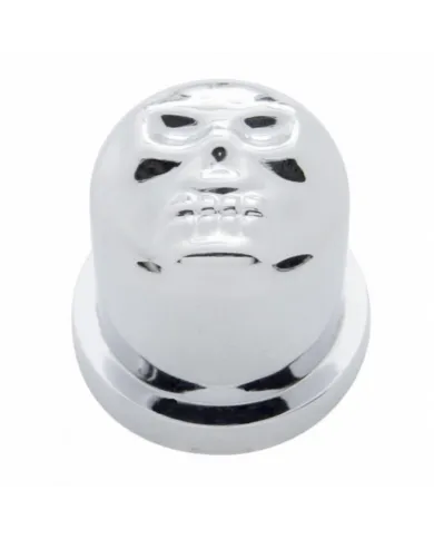 UP10576-5/8" X 1-1/4" Chrome Plastic Skull Nut Cover, Push-On Style (10-Pack)