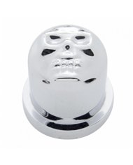 UP10576-5/8" X 1-1/4" Chrome Plastic Skull Nut Cover, Push-On Style (10-Pack)