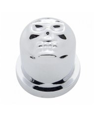 UP10578B-3/4" X 7/8" Chrome Plastic Skull Nut Cover, Push-On Style (Bulk)