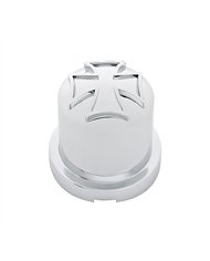 UP10597-15/16" X 1-1/2" Chrome Plastic Iron Cross Nut Cover, Push-On Style (10-Pack)