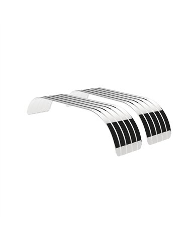 UP10616-126" 430 Stainless Steel (18ga) Beaded Edge Ribbed Full Fender  54" Spread - SR Series (Pair)