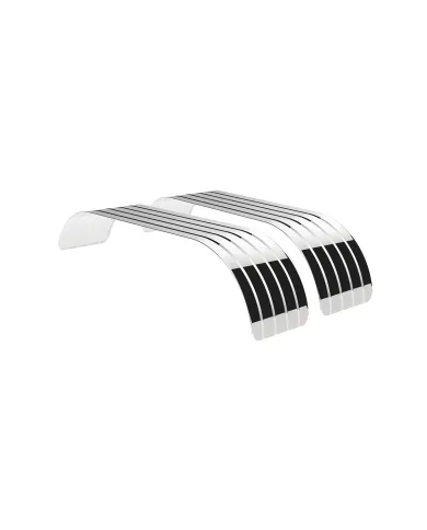 UP10616-126" 430 Stainless Steel (18ga) Beaded Edge Ribbed Full Fender  54" Spread - SR Series (Pair)