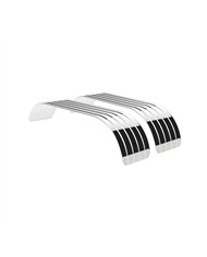 UP10616-126" 430 Stainless Steel (18ga) Beaded Edge Ribbed Full Fender  54" Spread - SR Series (Pair)