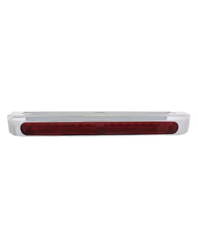 UP36708-Stainless Light Bracket With 19 LED 17" Light Bar & Bezel - Red LED/Red Lens