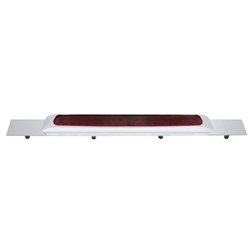 UP36712-Chrome Top Mud Flap Plate With 19 LED 17" Light Bar & Bezel - Red LED/Red Lens (Each)