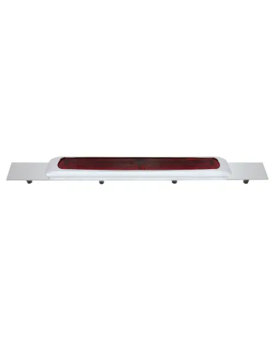 UP36712-Chrome Top Mud Flap Plate With 19 LED 17" Light Bar & Bezel - Red LED/Red Lens (Each)