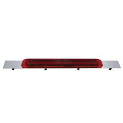 UP36713-Chrome Top Mud Flap Plate With 19 LED 17" Light Bar - Red LED/Red Lens (Each)