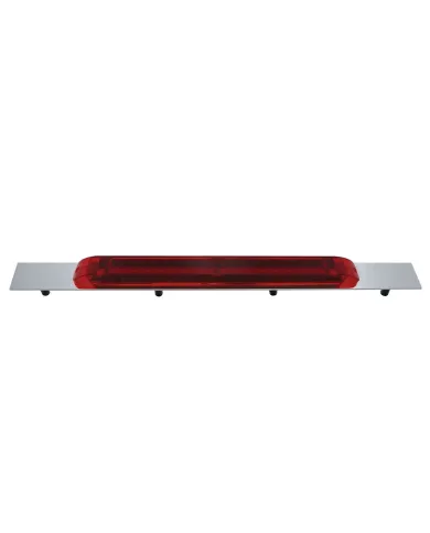UP36713-Chrome Top Mud Flap Plate With 19 LED 17" Light Bar - Red LED/Red Lens (Each)