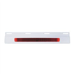 UP36715-Stainless Top Mud Flap Plate With 19 LED 17" Light Bar - Red LED/Red Lens (Each)