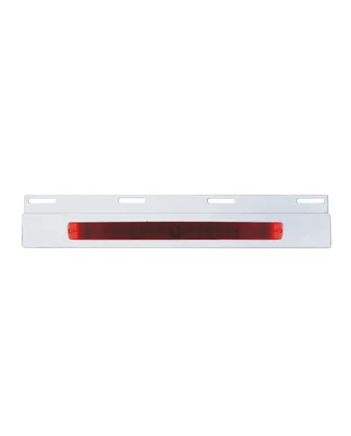 UP36715-Stainless Top Mud Flap Plate With 19 LED 17" Light Bar - Red LED/Red Lens (Each)