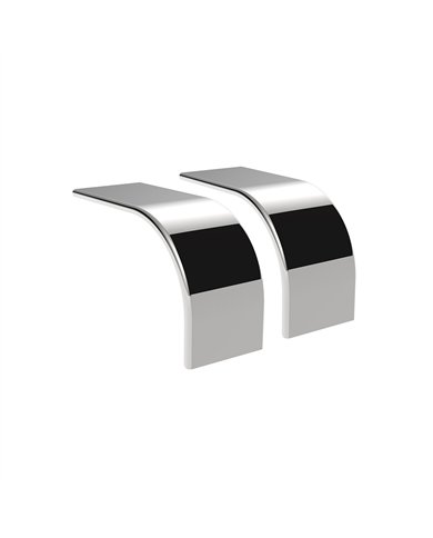UP11041-80" 430 Stainless Steel (16ga) Roll Formed Edge Smooth Half Fender/Long Drop - SS Series (Pair)
