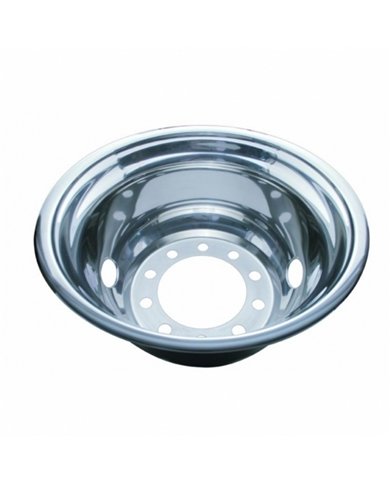 UP20355-22.5" OD Stainless Rear Wheel Cover Only - 2 Vent Hole, Hub Piloted