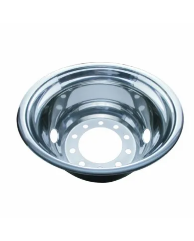 UP20355-22.5" OD Stainless Rear Wheel Cover Only - 2 Vent Hole, Hub Piloted