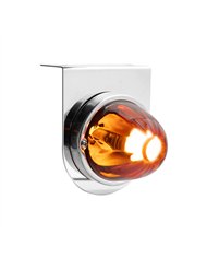 UP20403-Dual Function Glass Watermelon Light With Stainless Steel Light Bracket Kit With LED Bulb-Amber LED/Dark Amber