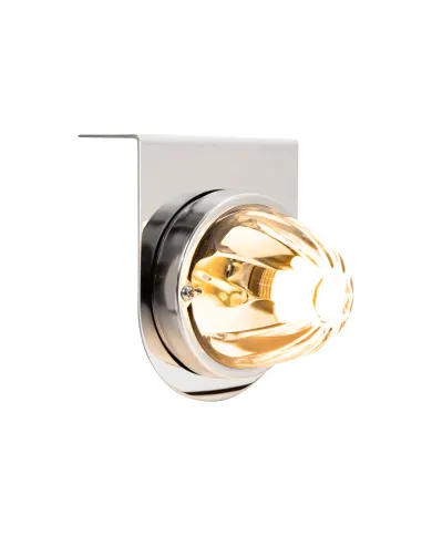 UP20406-Dual Function Glass Watermelon Light With Stainless Steel Light Bracket Kit With LED Bulb-Amber LED/Clear Lens