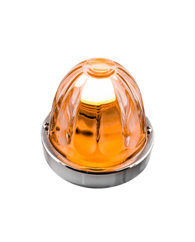 UP20410-Dual Function Glass Watermelon Flush Mount Kit With LED Bulb - Amber LED/Clear Lens
