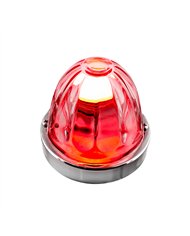 UP20411-Dual Function Glass Watermelon Flush Mount Kit With LED Bulb - Red LED/Clear Lens