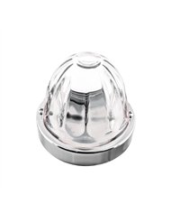 UP20412-Dual Function Glass Watermelon Flush Mount Kit With LED Bulb - White LED/Clear Lens