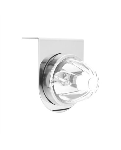 UP20415-Dual Function Glass Watermelon Light With Stainless Steel Light Bracket Kit With LED Bulb-White LED/Clear Lens