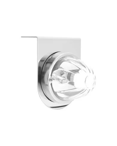 UP20415-Dual Function Glass Watermelon Light With Stainless Steel Light Bracket Kit With LED Bulb-White LED/Clear Lens