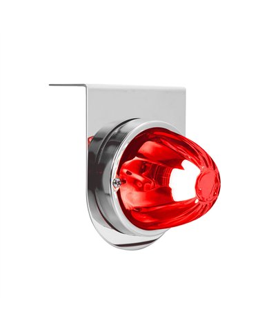 UP20444-Dual Function Glass Watermelon Light With Stainless Steel Light Bracket Kit With LED Bulb-Red LED/Red Lens