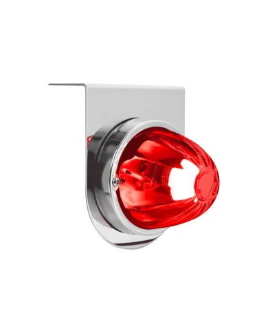 UP20444-Dual Function Glass Watermelon Light With Stainless Steel Light Bracket Kit With LED Bulb-Red LED/Red Lens