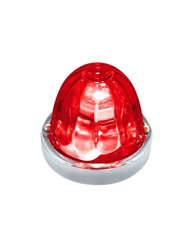 UP20459-Dual Function Glass Watermelon Flush Mount Kit With LED Bulb - Red LED/Red Lens