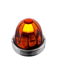 UP20479-Dual Function Glass Watermelon Flush Mount Kit With LED Bulb - Amber LED/Dark Amber Lens