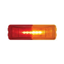 UP36774B-6 LED Rectangular Fender Mount Light (Clearance/Marker) With Amber & Red Lens (Bulk)