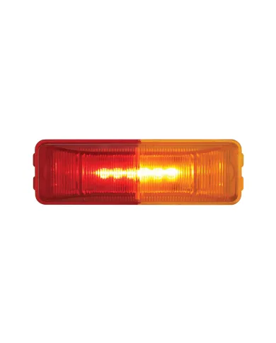 UP36774B-6 LED Rectangular Fender Mount Light (Clearance/Marker) With Amber & Red Lens (Bulk)