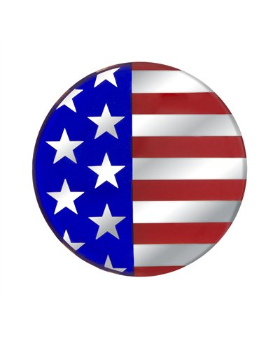 UP22941-1-3/4" Round Glossy Sticker - USA Flag