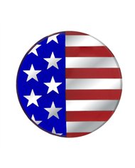 UP22941-1-3/4" Round Glossy Sticker - USA Flag