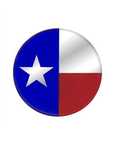 UP22942-1-3/4" Round Glossy Sticker - Texas Flag