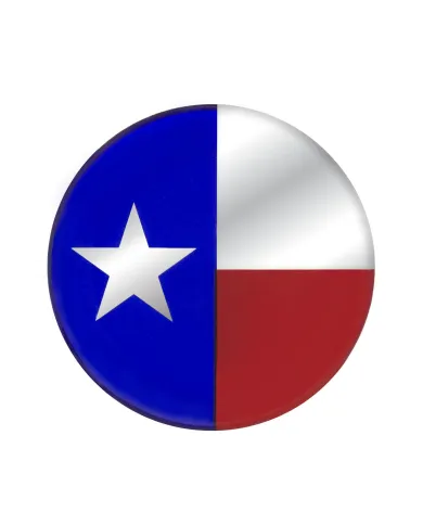 UP22942-1-3/4" Round Glossy Sticker - Texas Flag