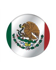 UP22943-1-3/4" Round Glossy Sticker - Mexico Flag